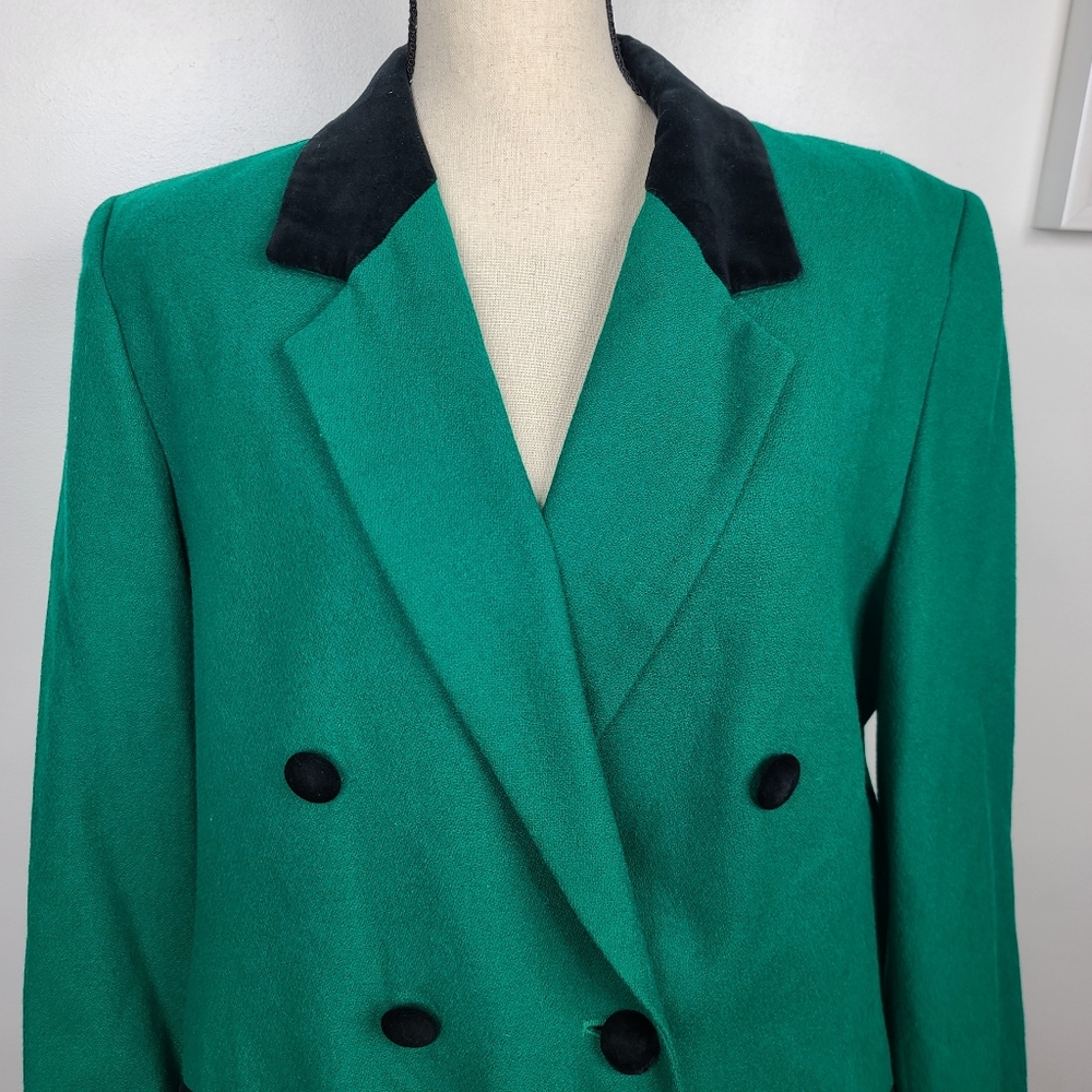 Vintage Pendleton Green Wool Double Breasted Blaz… - image 5